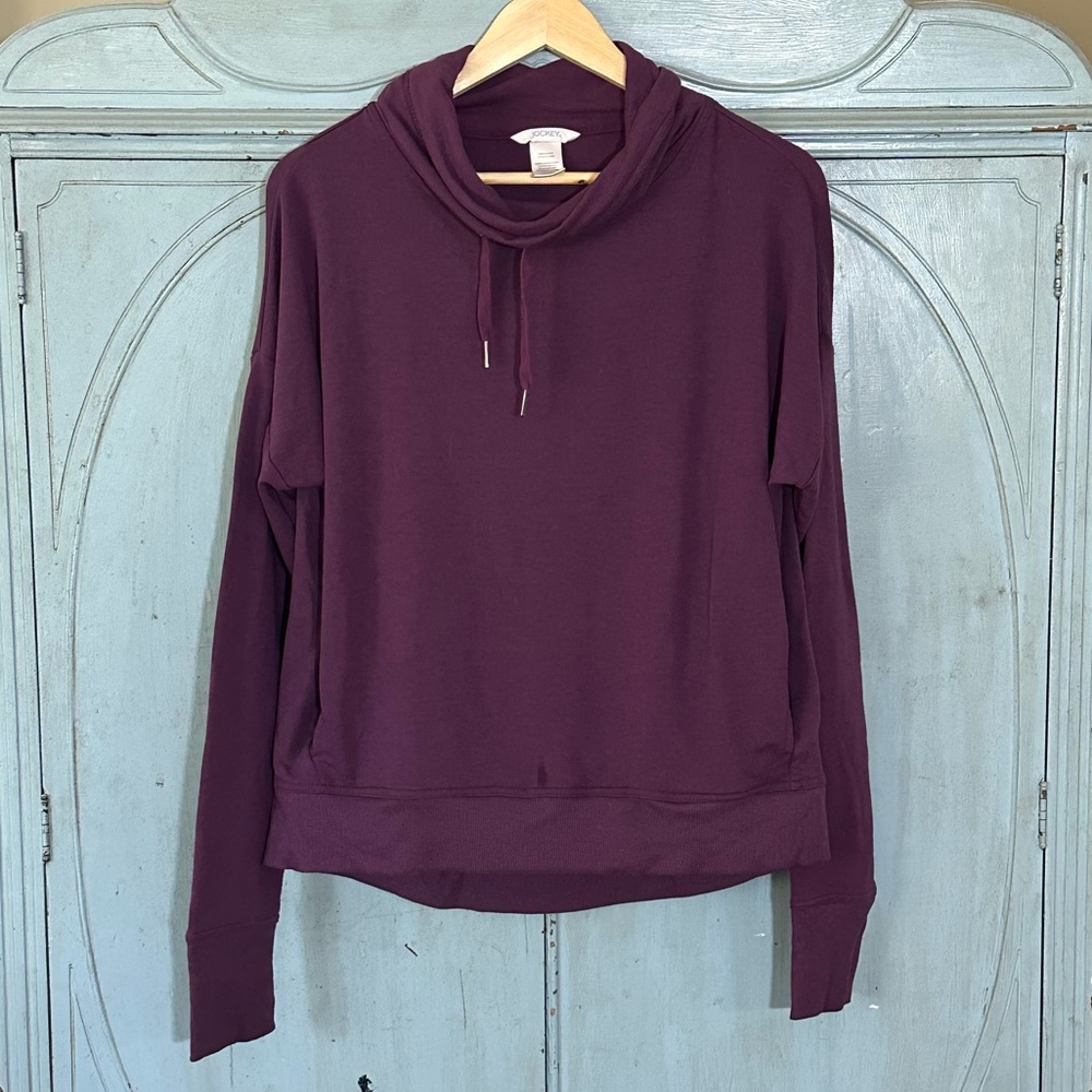 EUC Cowlneck Jockey Sweatshirt with pockets and thumb holes size small
